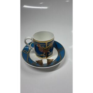 HEINRICH VILLEROY & BOCH Chocco Carousel Nostalgia  DEMITASSE CUP SAUCER GERMANY